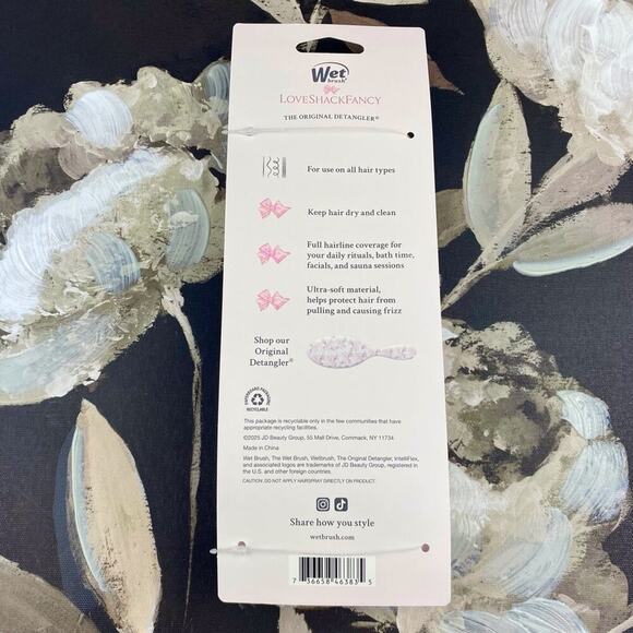 NWT Loveshackfancy & Wet Brush Cotton Wash Headband in Rosa Beau. - Picture 5 of 16